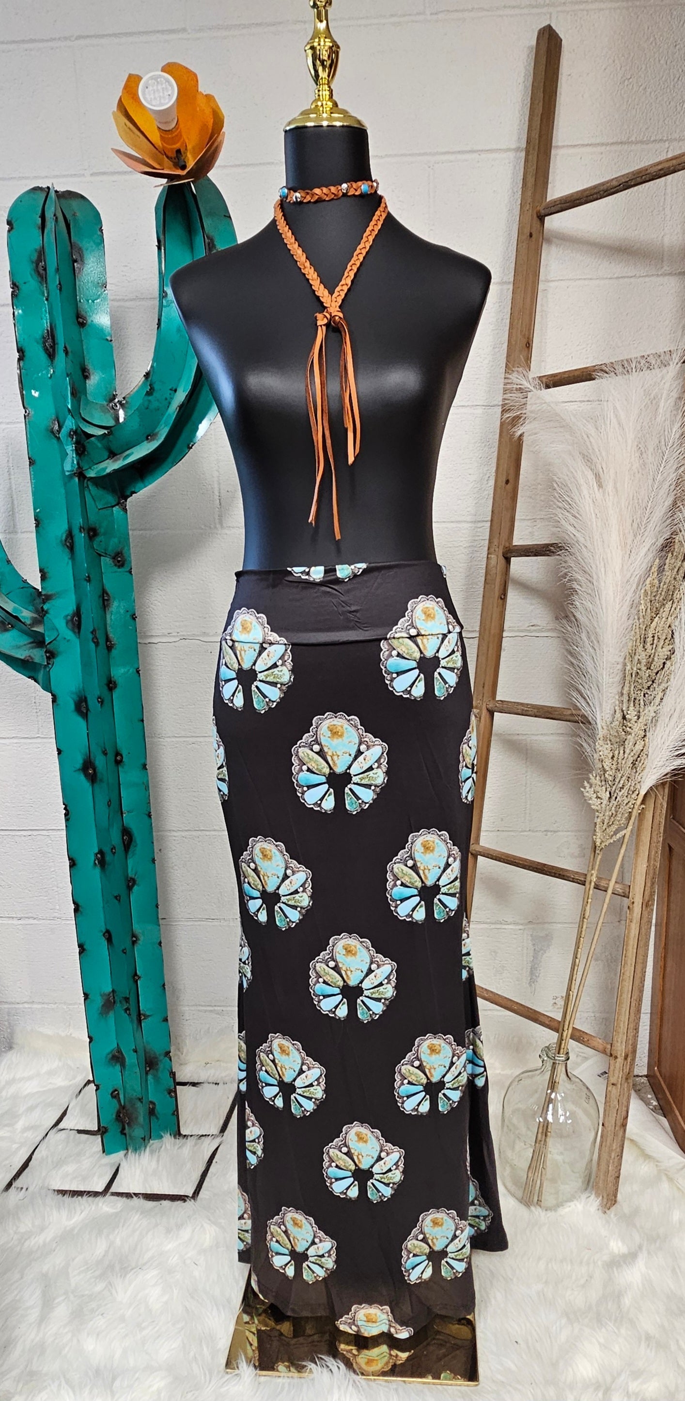 Baha Ranch Turquoise Naja Maxi Skirt