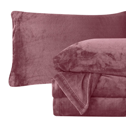 Elegant Comfort 4-Piece Velvet Plush Flannel Sheet Set