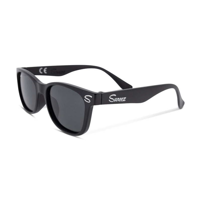 Suneez Polarised Kids Sunglasses Flexible Black 5-12 years