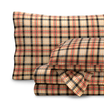 Bare Home  Double Brushed Cotton Flannel Sheet Set