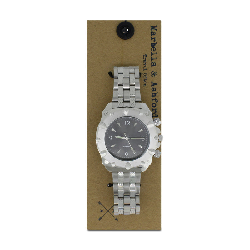 Men's Silver And Black Quartz Watch TW23004D Marbella & Ashford