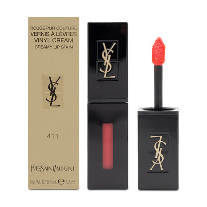 YSL Rouge Pur Couture Vinyl Lip Stain 411 Rhythm Red