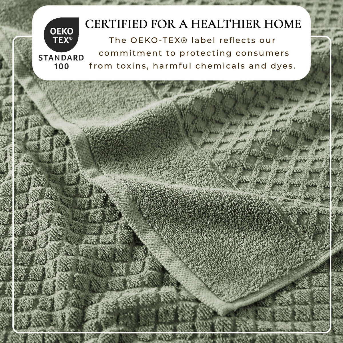 Cotton Diamond Waffle Weave Bath Towel Set - Grayson Collection
