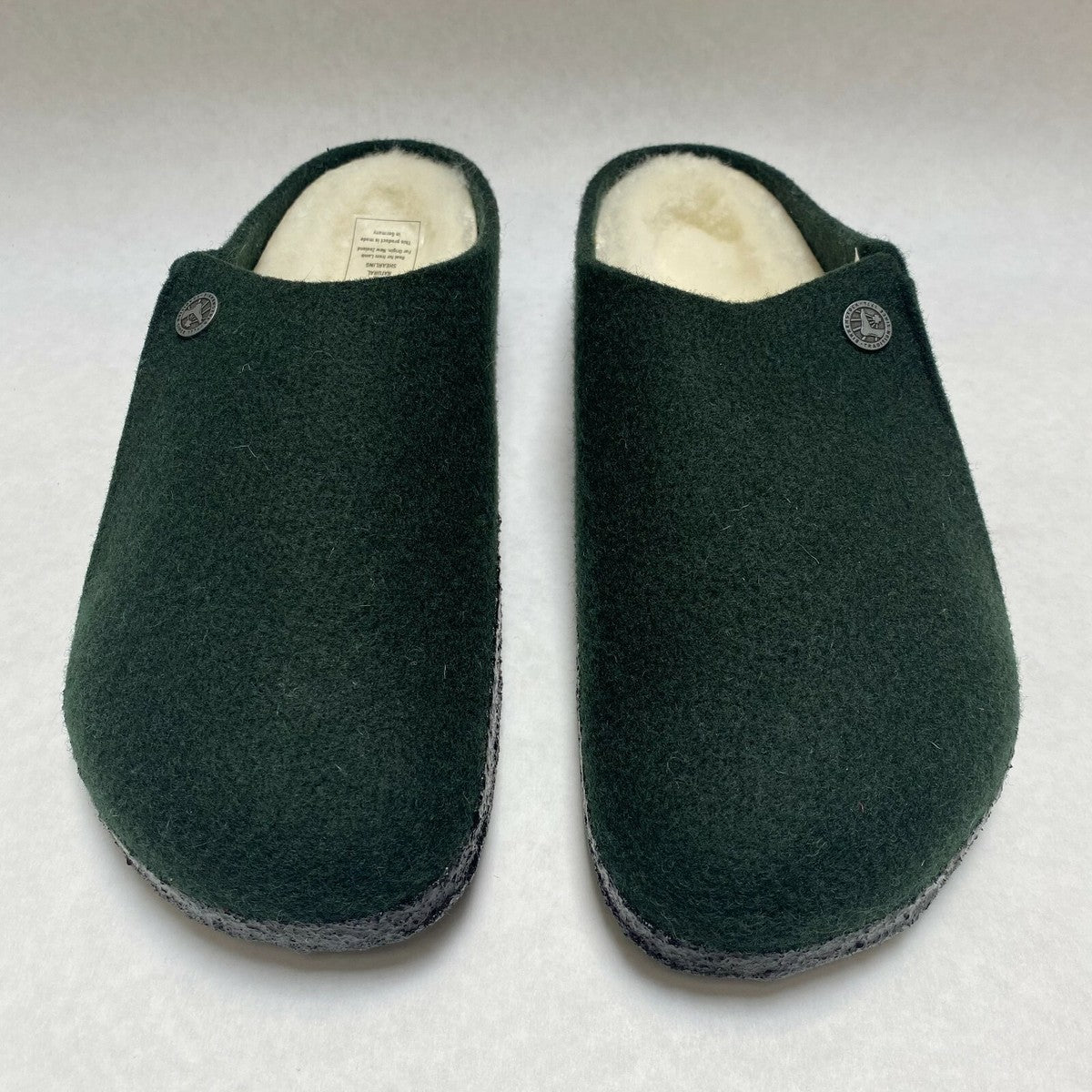 Birkenstock Women's Zermatt Rivet Felt Fur Forest Green Clogs