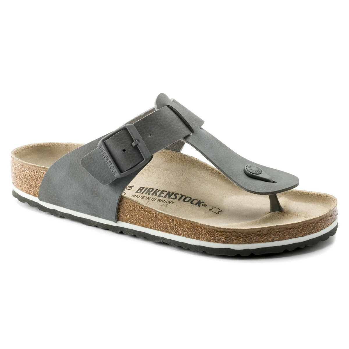 Birkenstock Medina Birko-Flor Leather Desert Soil Grey Sandals