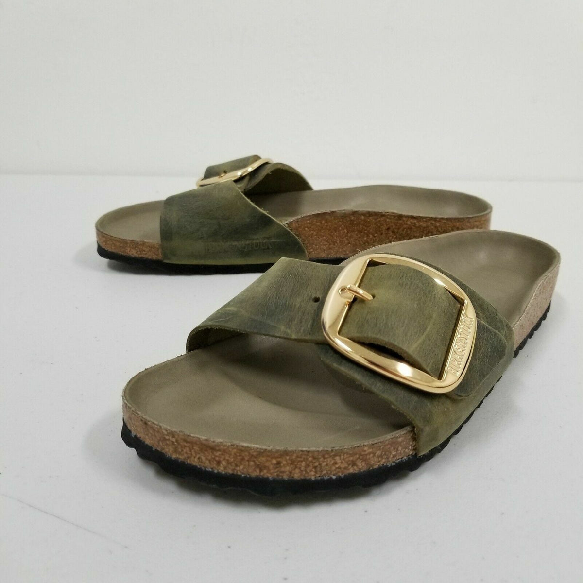 Birkenstock Unisex Madrid Big Buckle Waxy Leather Jade