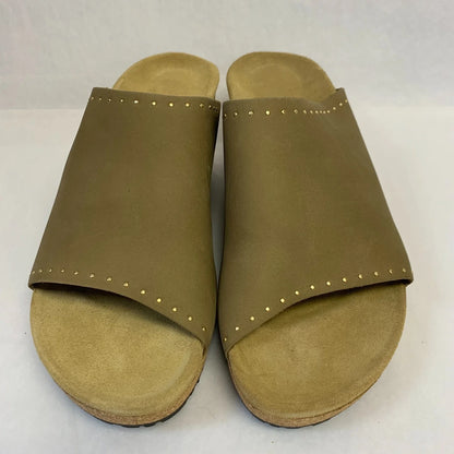 Birkenstock Namica Nubuck Leather Mud Green Rivets