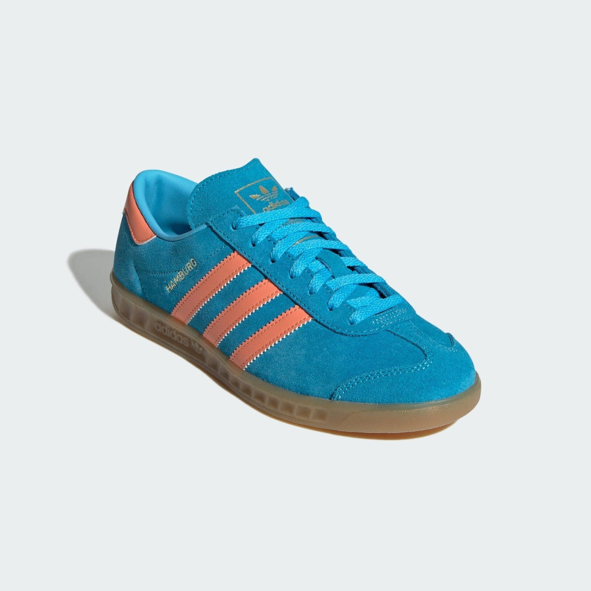 adidas Women's Hamburg 'Sky Rush Semi Coral Gold Metallic ' Sneakers