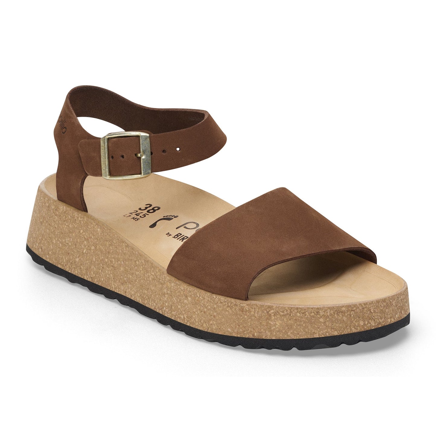Birkenstock Fanny Ring Buckle Suede Leather Wedge Clogs Narrow