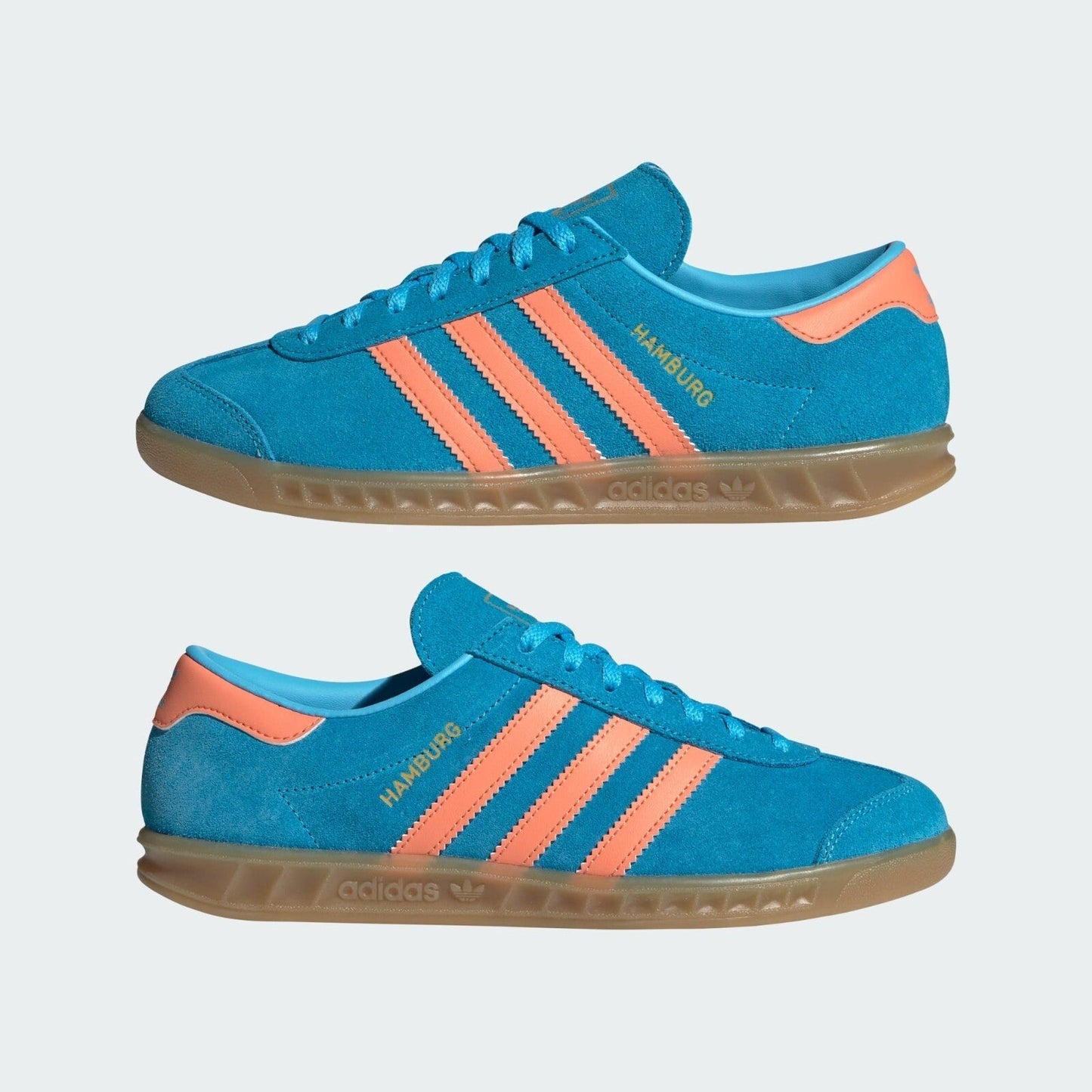 adidas Women's Hamburg 'Sky Rush Semi Coral Gold Metallic ' Sneakers