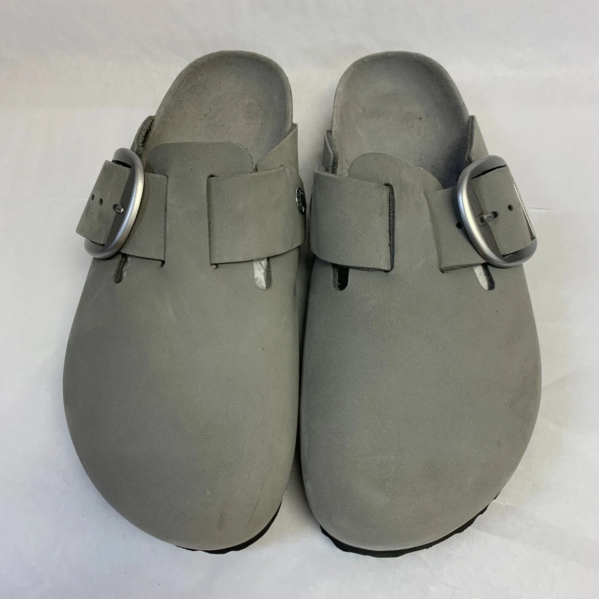 Birkenstock Boston Big Buckle Nubuck Leather Clogs