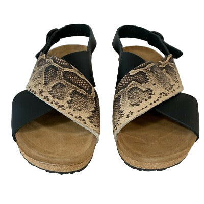 Birkenstock Samira Leather Black/Snake Beige