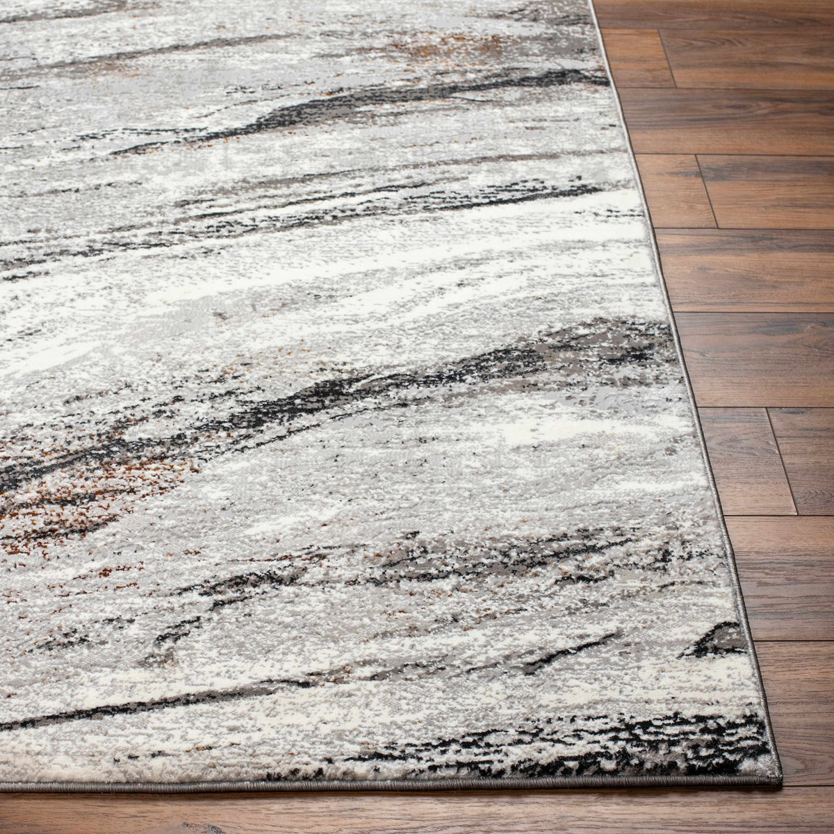 Glain Gray & Brown Marble Area Rug - Clearance