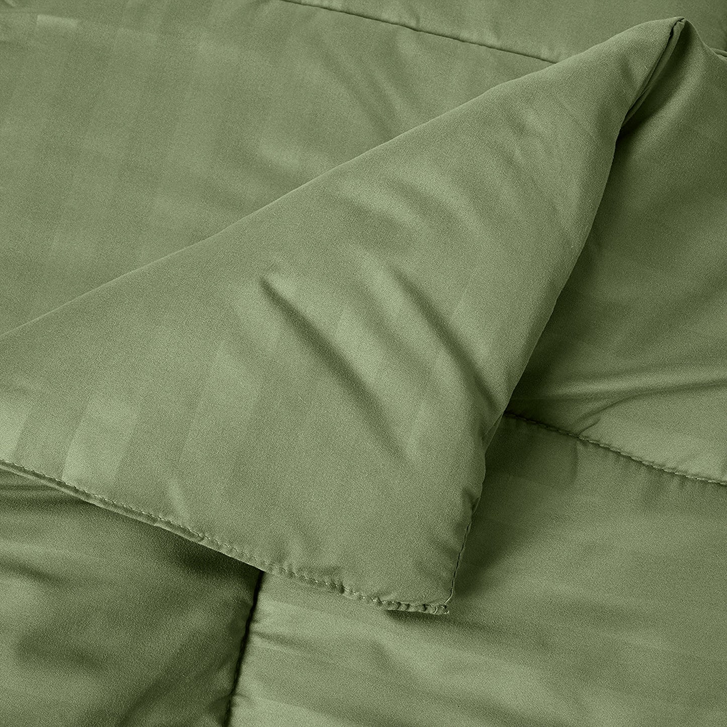 Elegant Comfort 8-Piece Dobby Stripe Comforter Set - Includes 4-Piece Sheet Set with Double Sided Storage Pockets