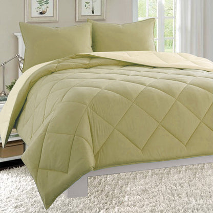 Elegant Comfort 3-Piece Reversible Diamond Stitched Comforter & Shams