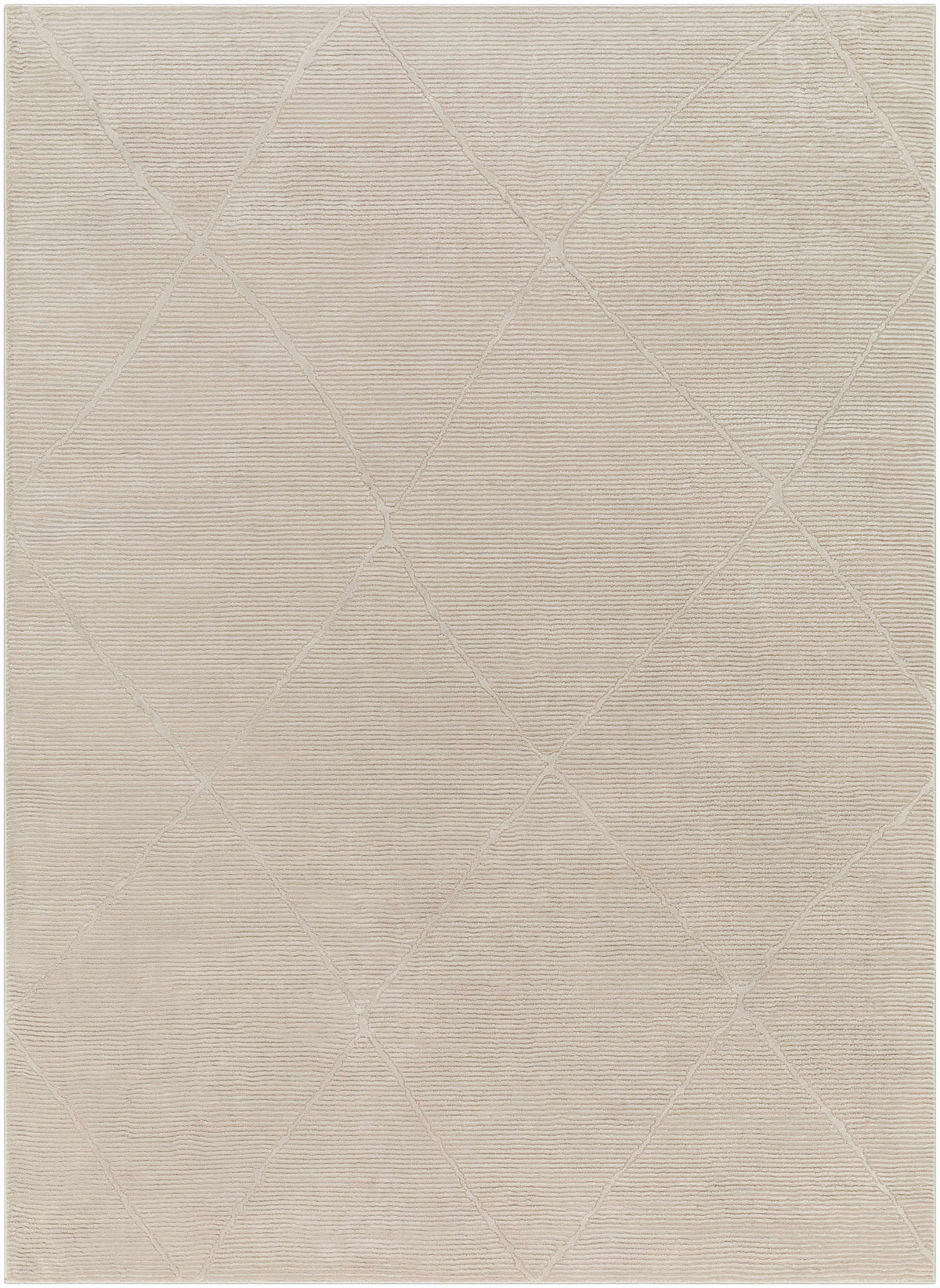 Aldis Tan Plush Textured Washable Rug - Clearance