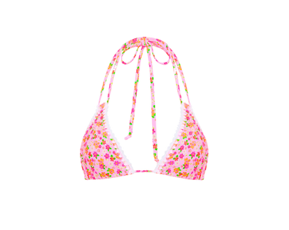 Kulani Kinis Crochet Halter Bikini Top - Frangipani Fever - FINAL SALE