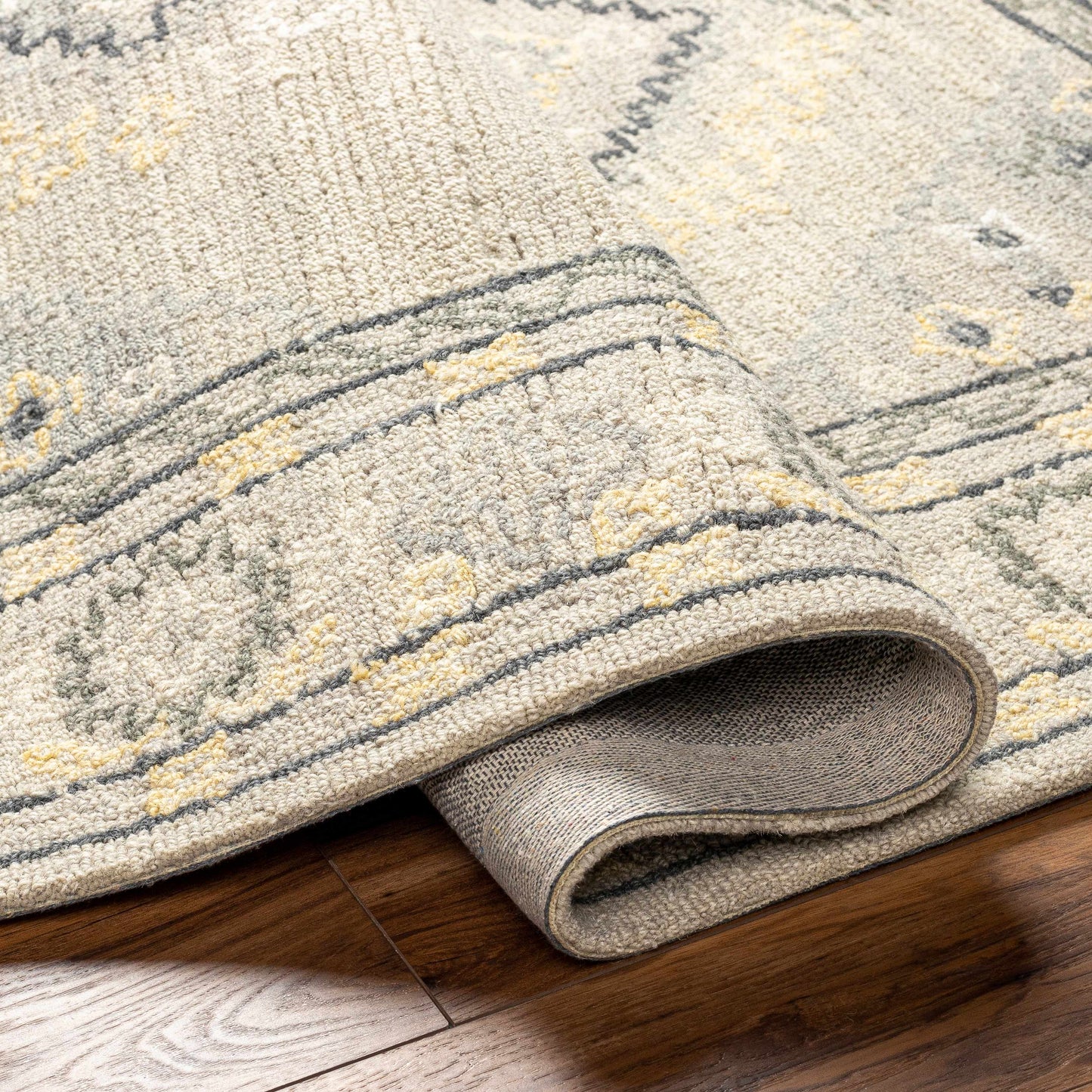 Alena Gray Wool Blend Area Rug - Clearance
