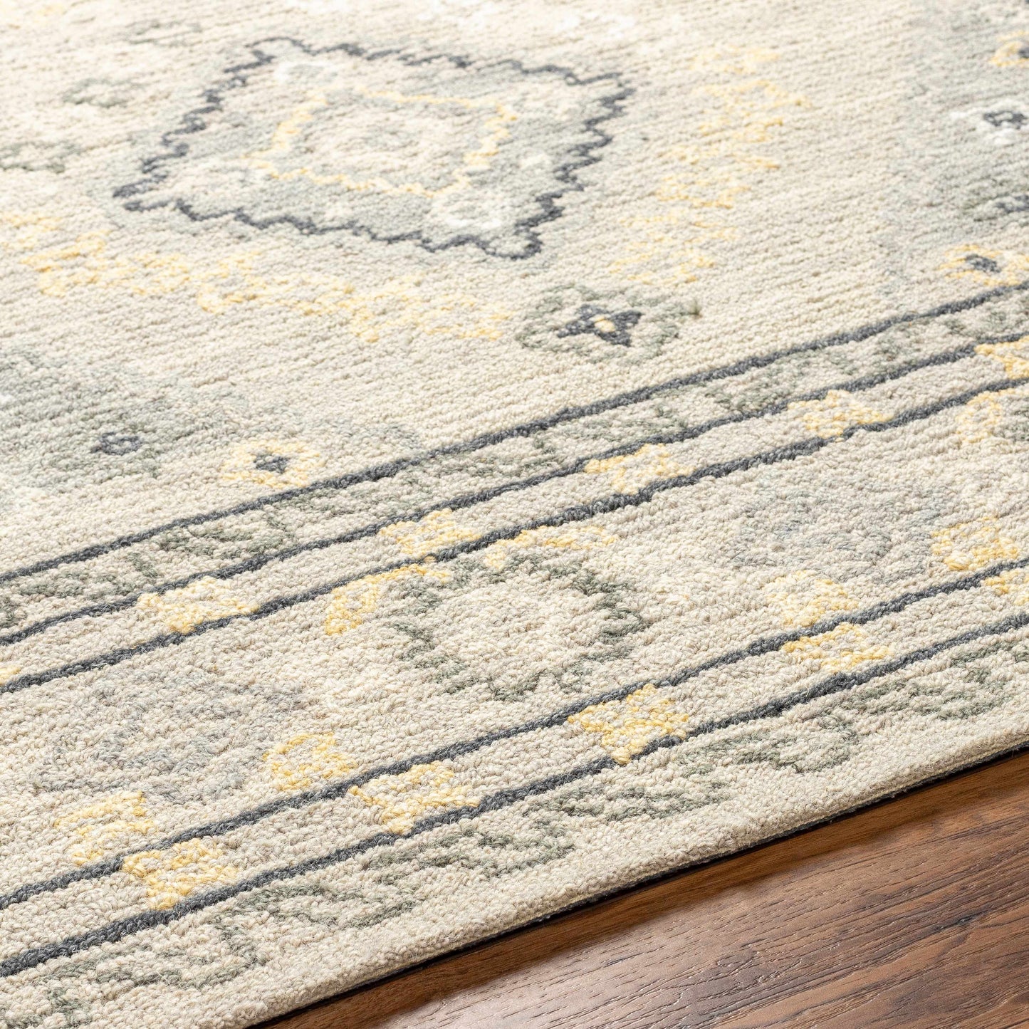 Alena Gray Wool Blend Area Rug - Clearance