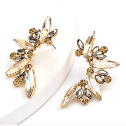 Don’t AsK Champagne Grey Crystal Marquis Stud Earrings
