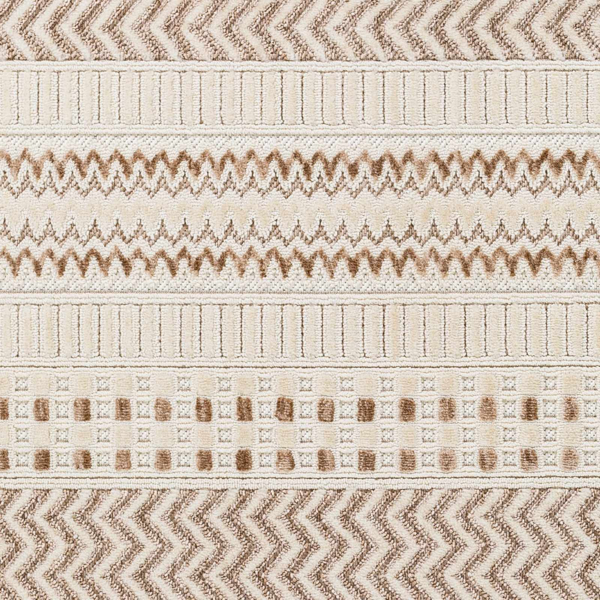 Eiko Beige Textured Saxony Rug with Fringes - Clearance