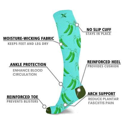 Extreme Fit 3-Pairs Food Love Knee High Compression Socks