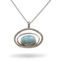 Eclipse Larimar Stone Sterling Silver Necklace By Marahlago