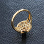 Cubic Zirconia & Goldtone Sunflower Ring