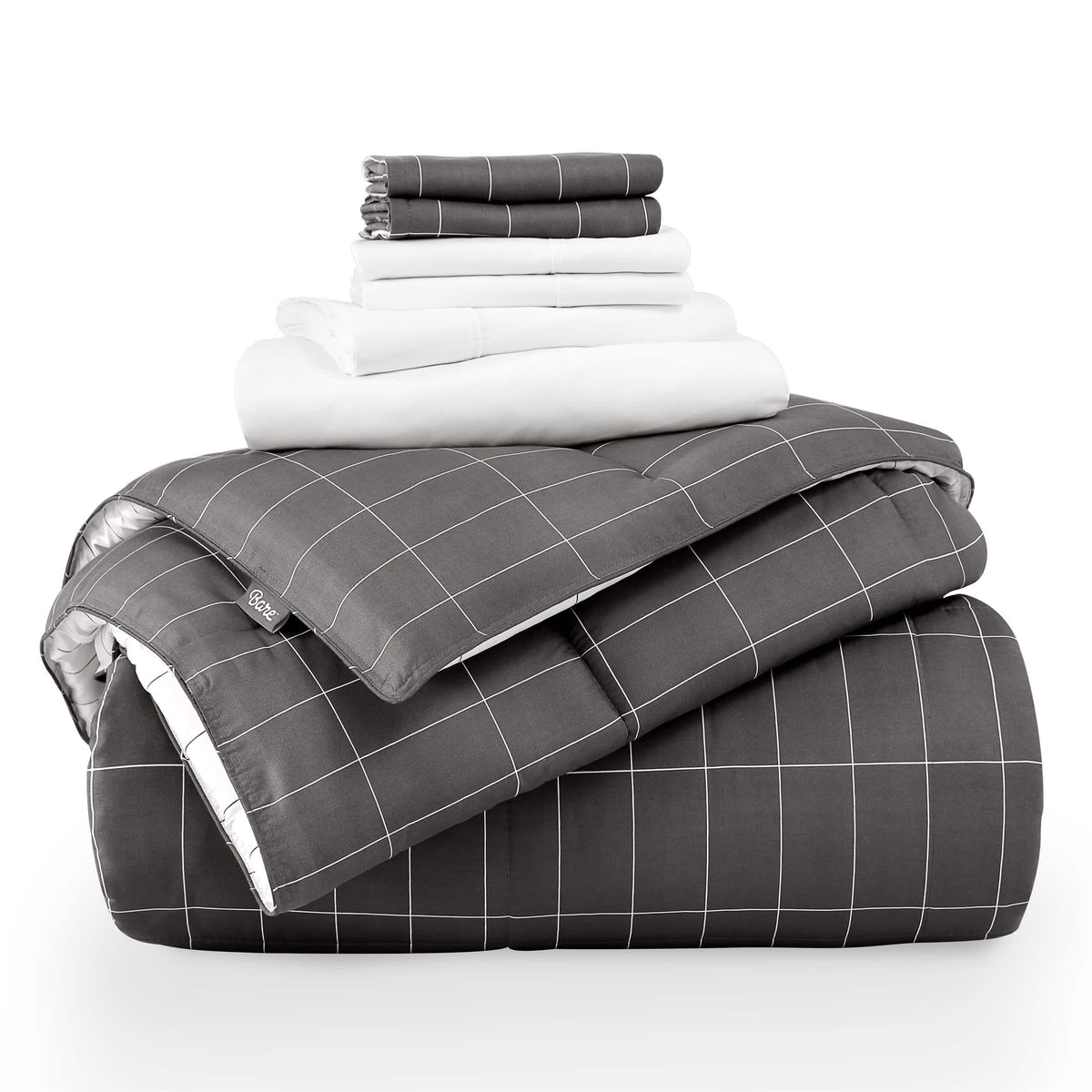 Bare Home Bed-in-a-Bag Comforter Set with White Sheets