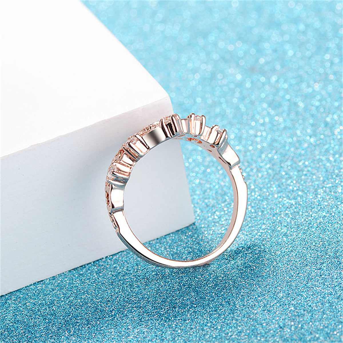 Crystal & Cubic Zirconia Rose Goldtone Crown Ring