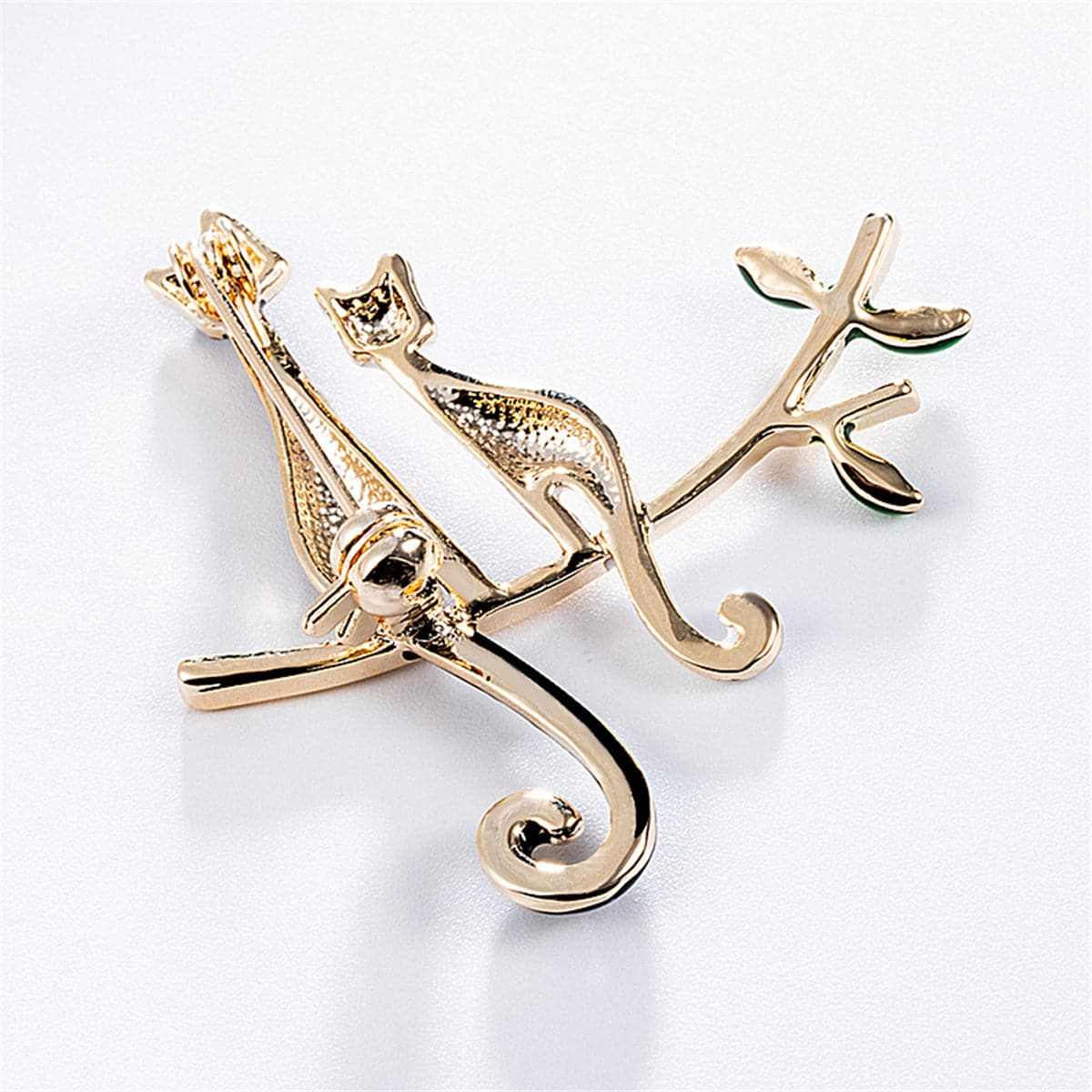 Black & White Kitty Branch Brooch