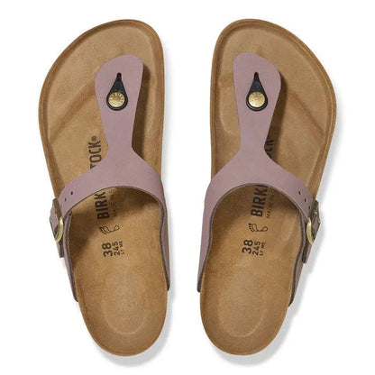 Birkenstock Unisex Gizeh Pap Nubuck Leather Purple Fog