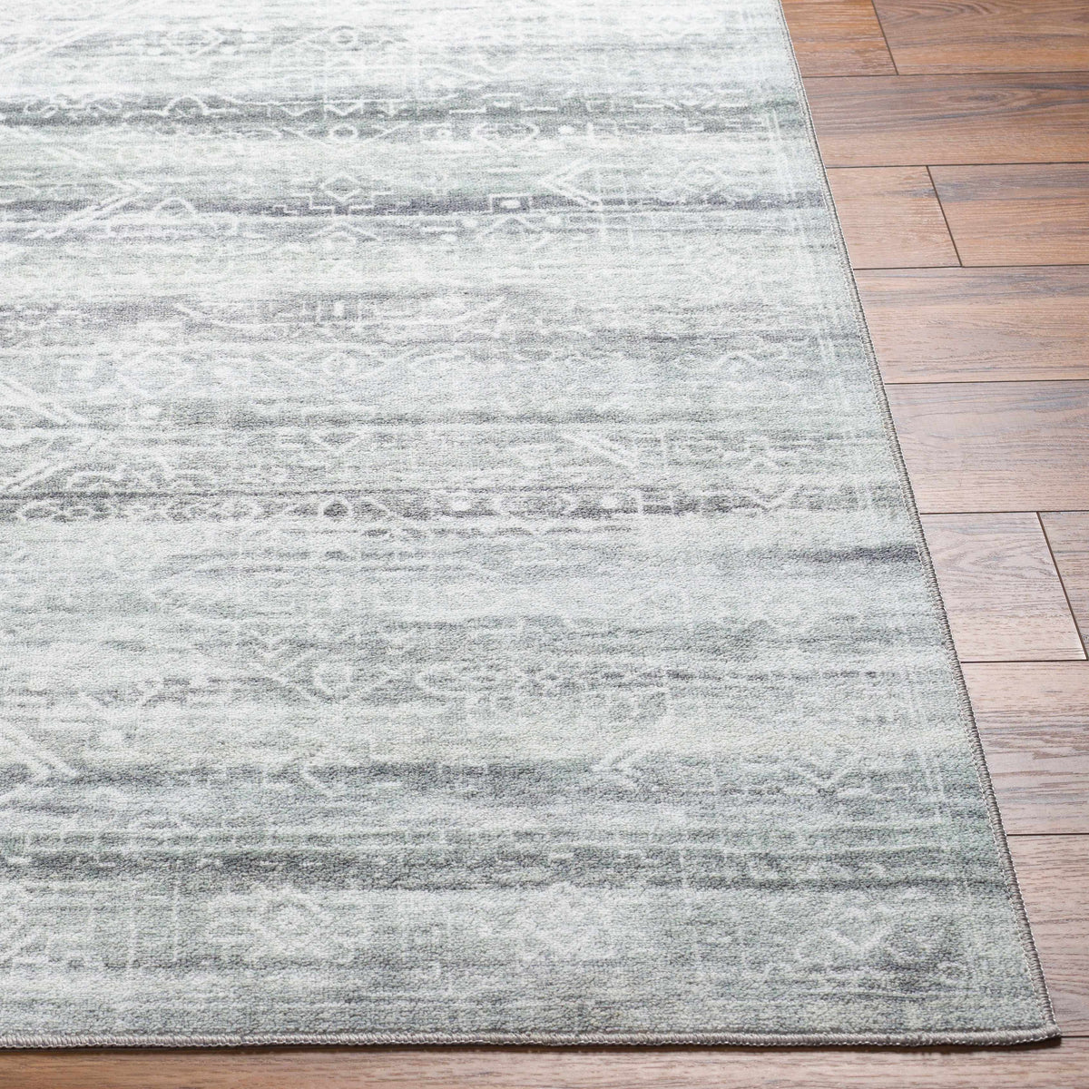 Blake Light Gray Washable Area Rug