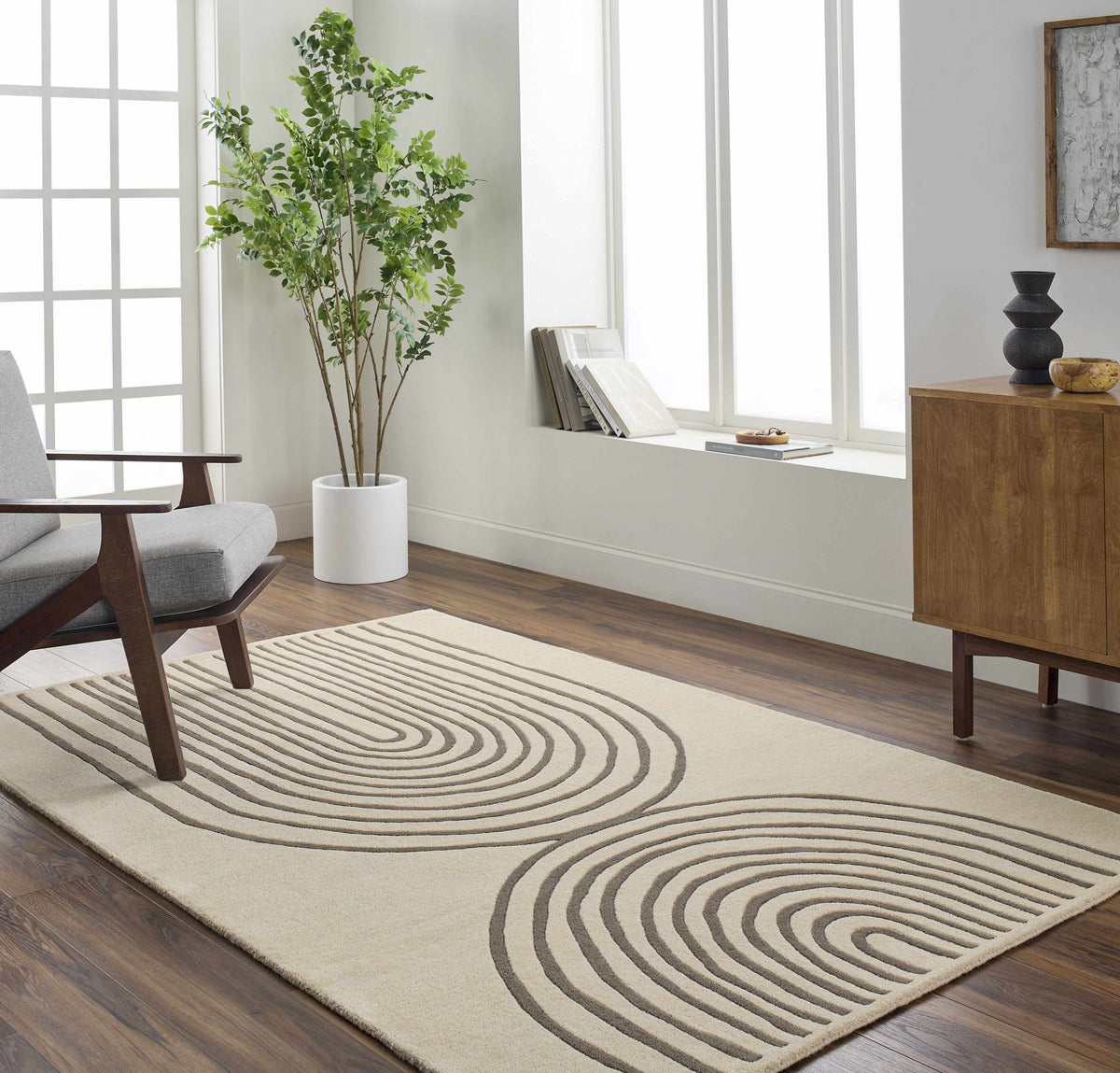 Fuat Beige Area Rug