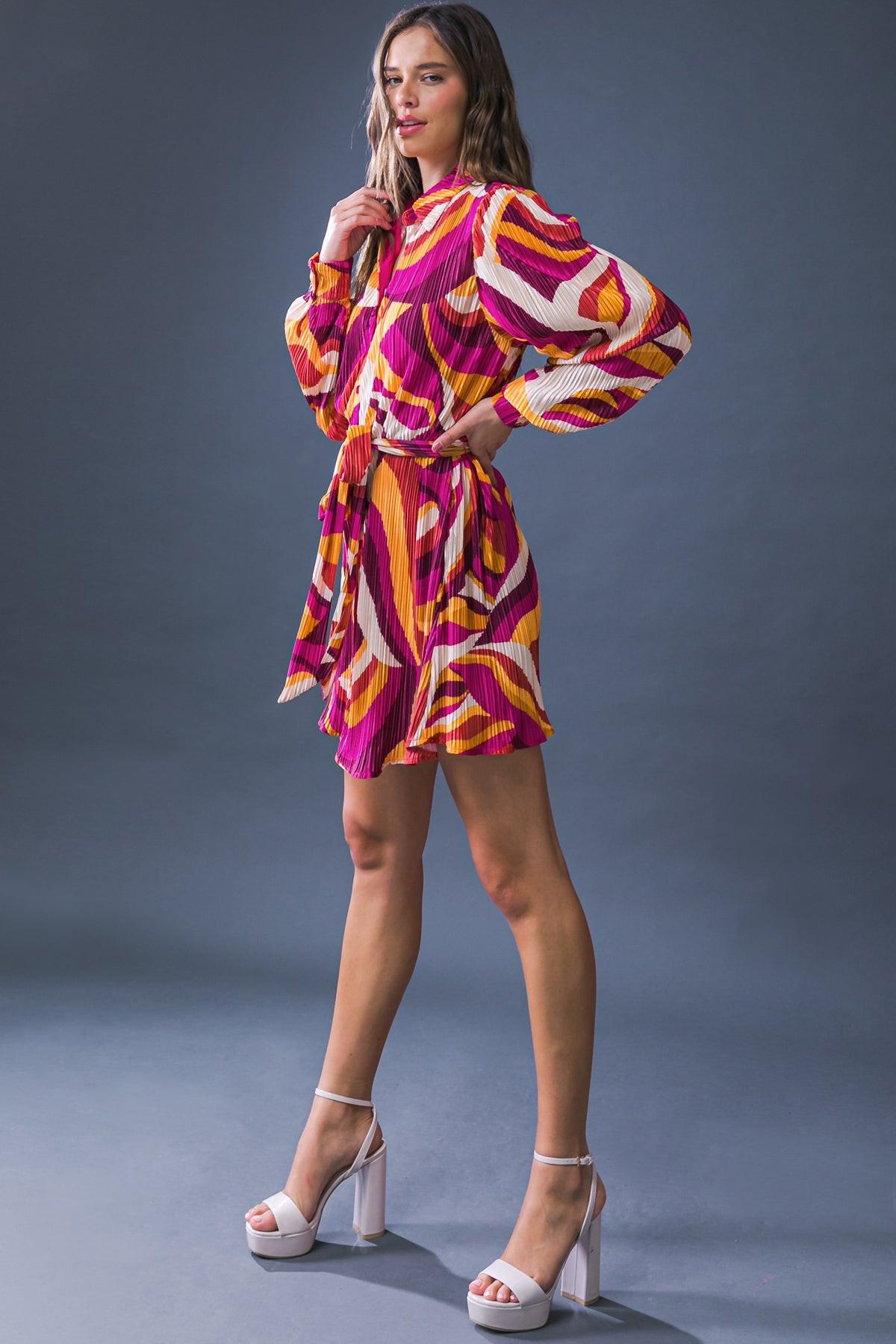 Get on Board Woven Plisse Mini Dress