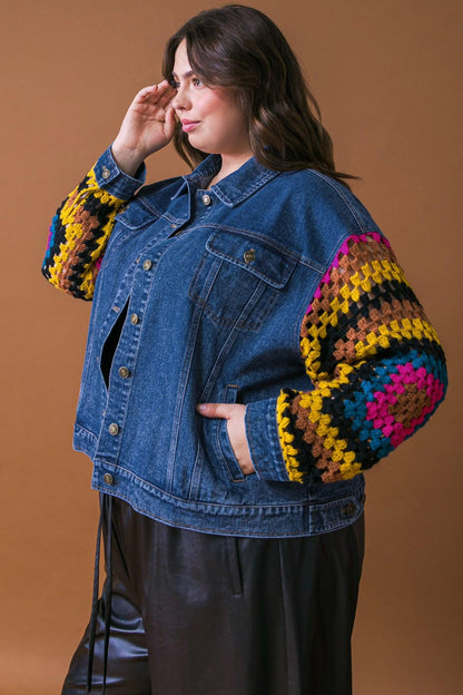 Festival Weave Washed Denim Jacket