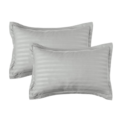 Elegant Comfort 8-Piece Dobby Stripe Comforter Set - Includes 4-Piece Sheet Set with Double Sided Storage Pockets
