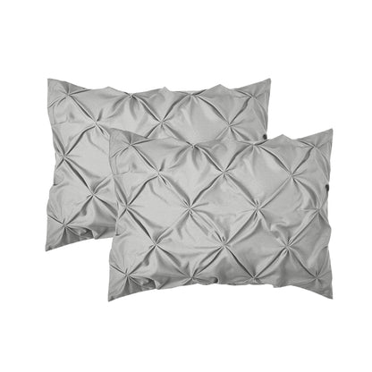 Elegant Comfort 8-Piece Pintuck Pinch Pleated Comforter Set - Includes 4-Piece Sheet Set with Double Sided Storage Pockets