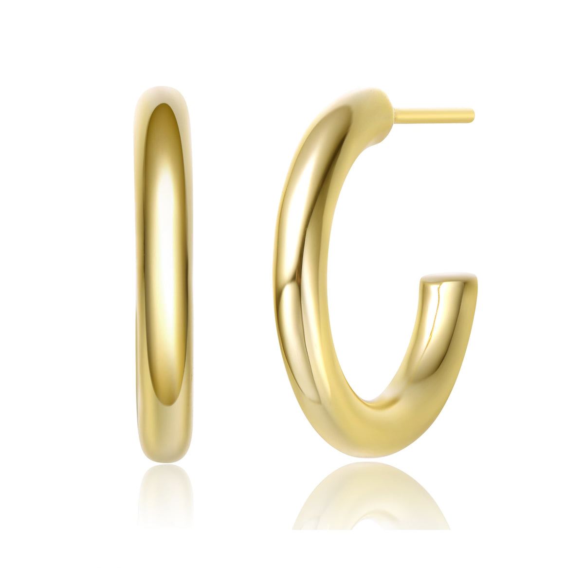 14K Gold Plated Open Hoop Earrings