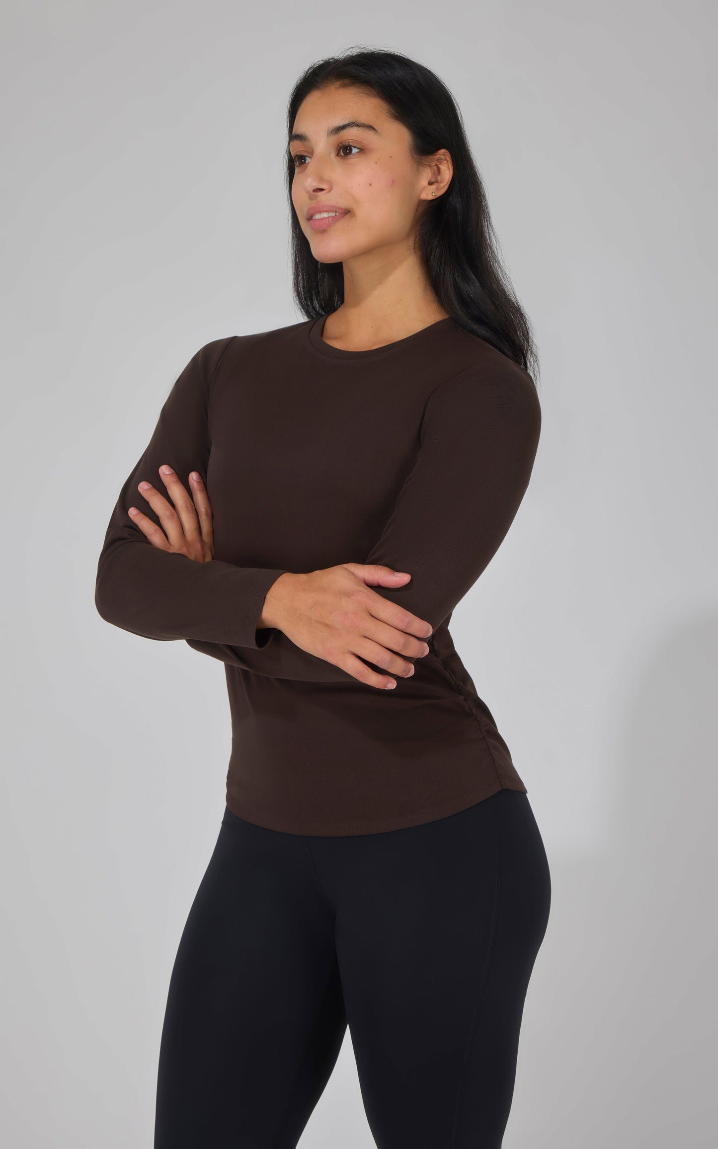 90 Degree by Reflex 2 PK Side Ruched Long Sleeve Top