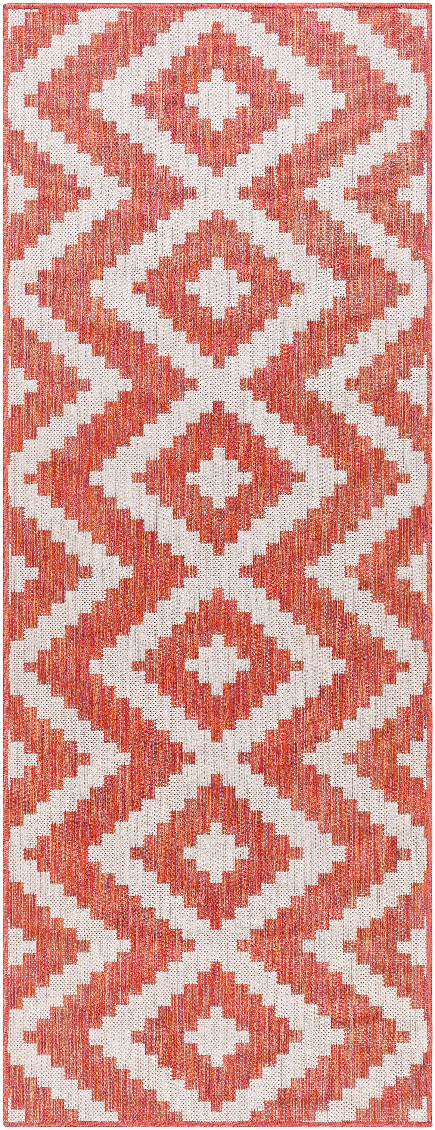 Anke Orange Outdoor Area Rug - Clearance
