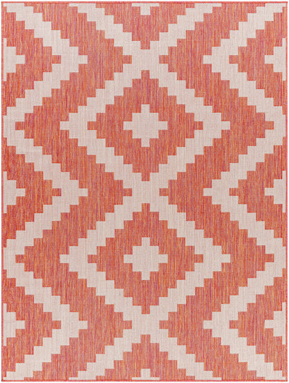 Anke Orange Outdoor Area Rug - Clearance