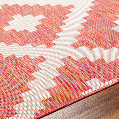 Anke Orange Outdoor Area Rug - Clearance