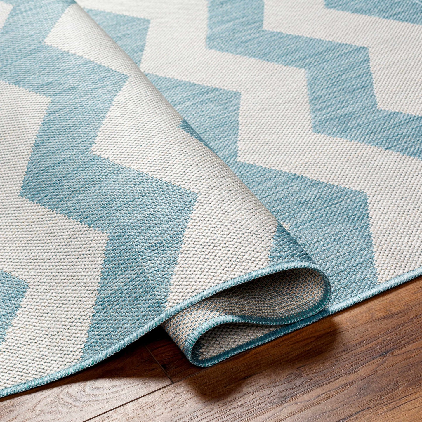 Cheri Thatch Light Blue Outdoor Carpet Area Rug - Clearance