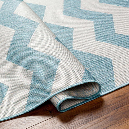 Cheri Thatch Light Blue Outdoor Carpet Area Rug - Clearance