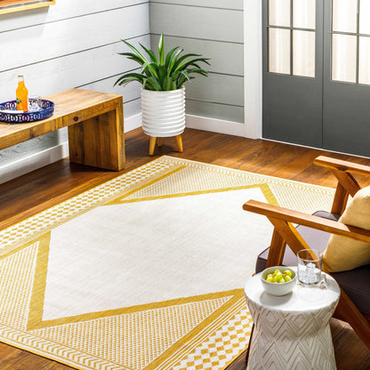 Efrem Mustard Outdoor Carpet Area Rug - Clearance