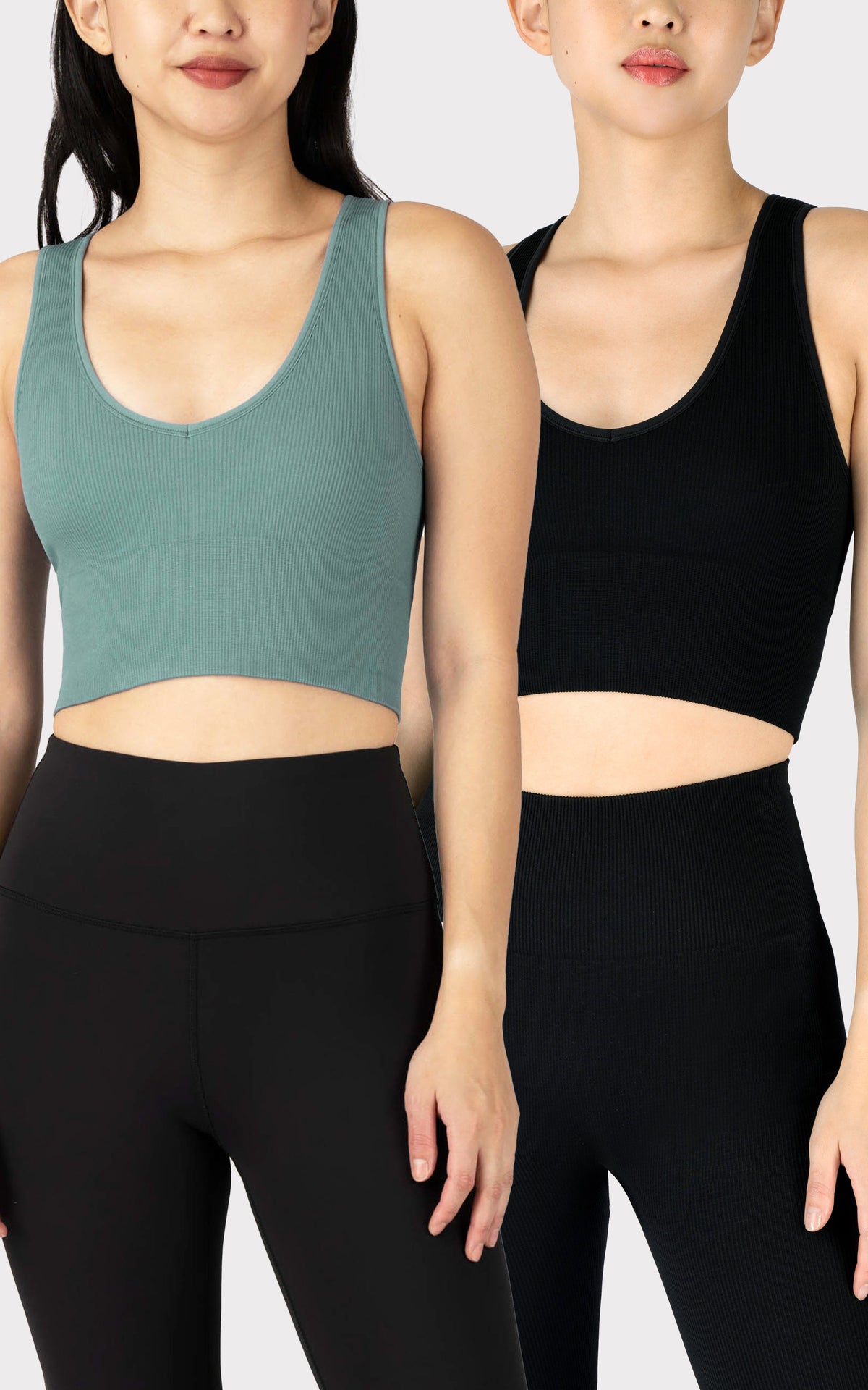 90 Degree by Reflex 2 PK Ribbed V-Neck Tank Top