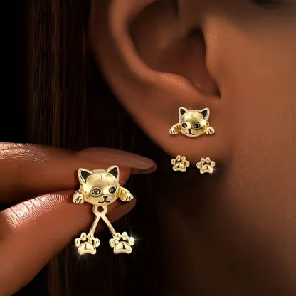 Cat Split Stud Earrings