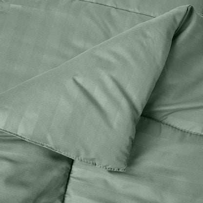 Elegant Comfort 8-Piece Dobby Stripe Comforter Set - Includes 4-Piece Sheet Set with Double Sided Storage Pockets