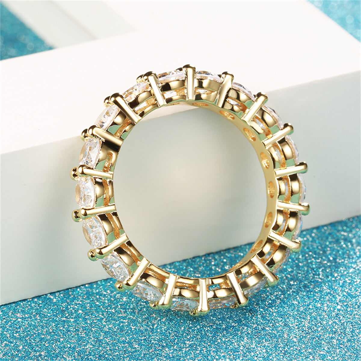 Crystal & Goldtone Eternity Band